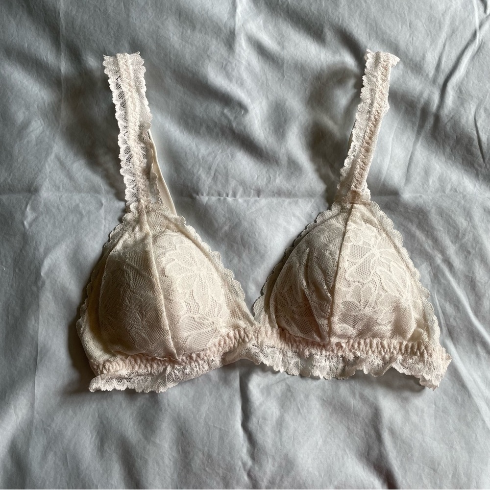 PINK Bralette White Lace